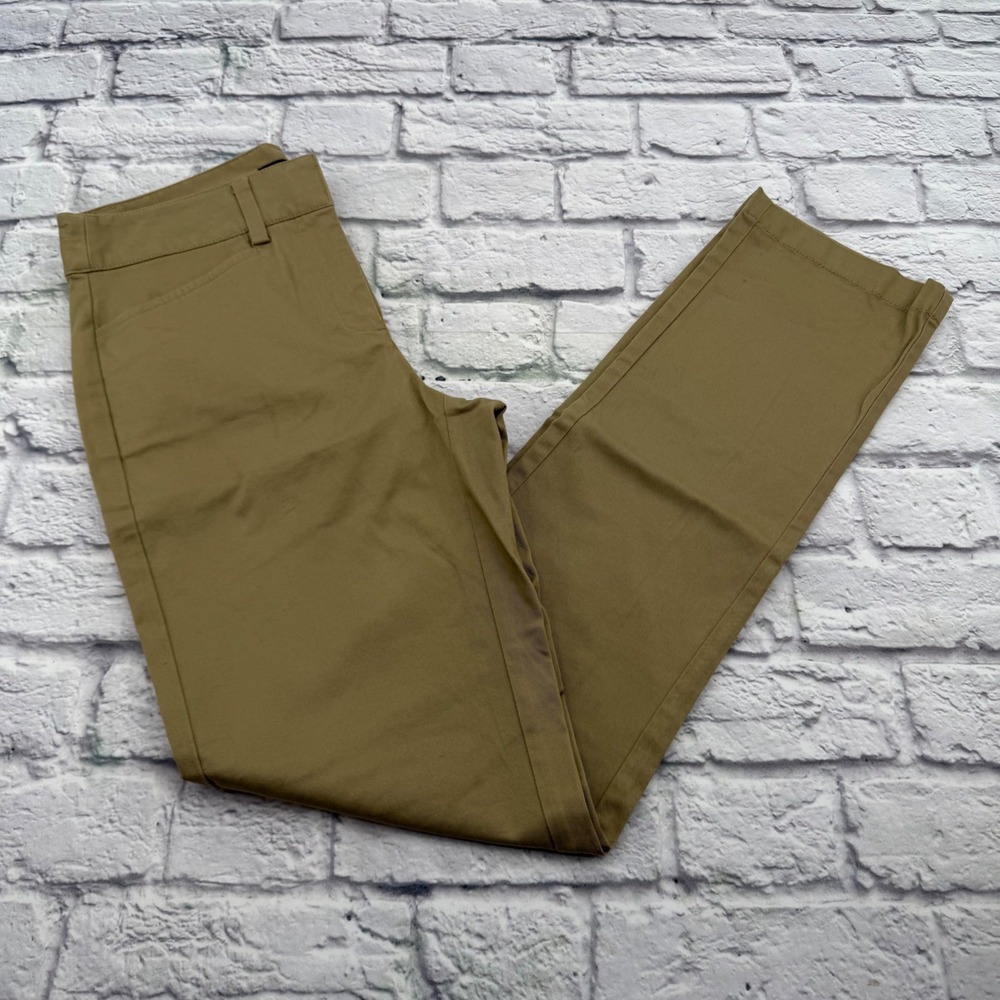 Lands End Womens Chino Pants Tan Mid Rise Straight Leg Size 4M Casual